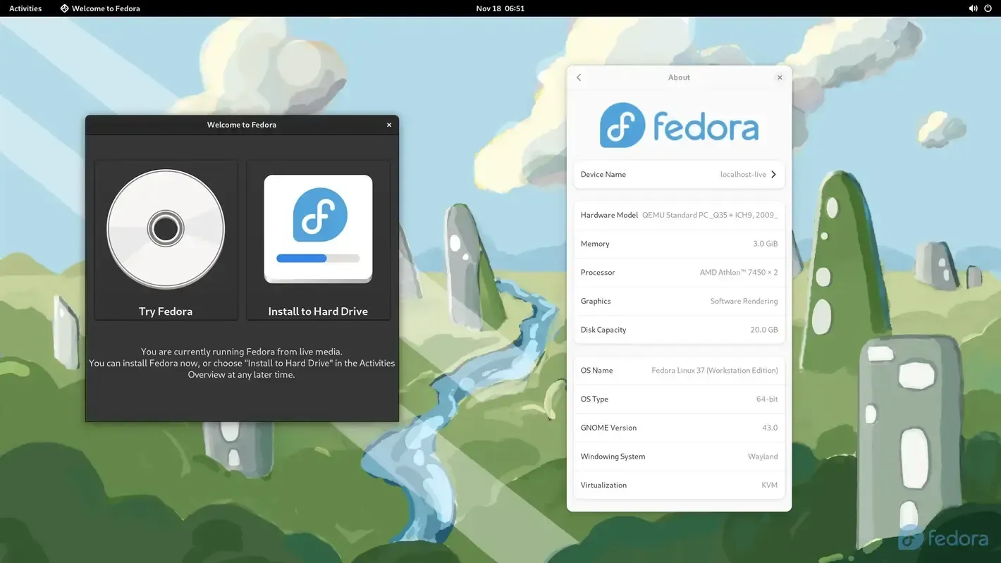 Fedora Linux with GNOME