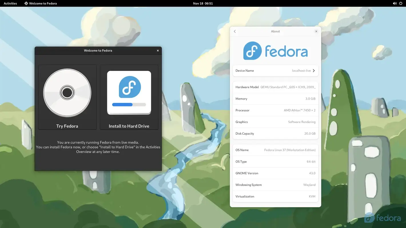 Fedora Linux with GNOME