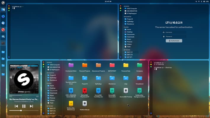 An example of a customized Linux Desktop